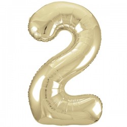 Champagne Gold  Jumbo Number 2 Balloon Champagne Gold  Jumbo Number 2 Balloon