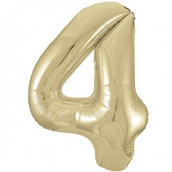 Champagne Gold  Jumbo Number 4 Balloon Champagne Gold  Jumbo Number 4 Balloon