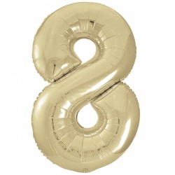 Champagne Gold Jumbo Number 8 Balloon Champagne Gold Jumbo Number 8 Balloon