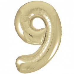 Champagne Gold Jumbo Number 9 Balloon Champagne Gold Jumbo Number 9 Balloon
