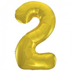 Classic Gold  Jumbo Number 2 Balloon Classic Gold  Jumbo Number 2 Balloon