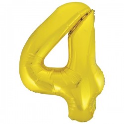 Classic Gold Jumbo Number 4 Balloon Classic Gold Jumbo Number 4 Balloon