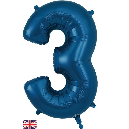 Navy Blue Jumbo Number 3 Balloon