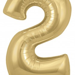Gold Silk  Jumbo Number 2 Balloon