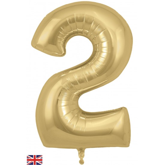 Gold Silk  Jumbo Number 2 Balloon