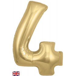 Gold Silk  Jumbo Number 4 Balloon