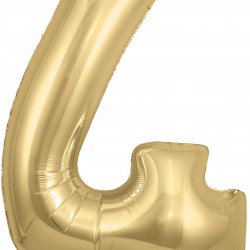 Gold Silk  Jumbo Number 4 Balloon