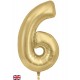 Gold Silk  Jumbo Number 6 Balloon