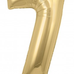 Gold Silk  Jumbo Number 7 Balloon