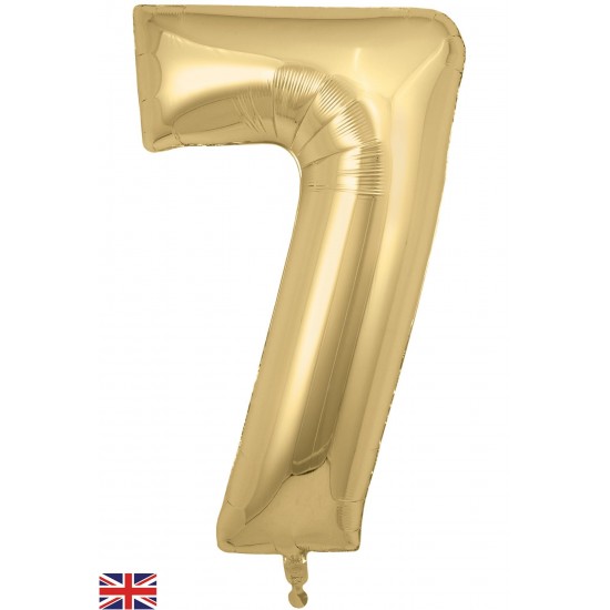 Gold Silk  Jumbo Number 7 Balloon