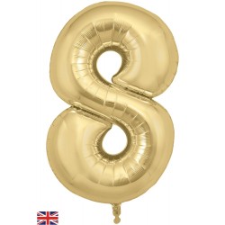 Gold Silk  Jumbo Number 8 Balloon