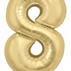 Gold Silk  Jumbo Number 8 Balloon