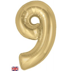 Gold Silk  Jumbo Number 9 Balloon