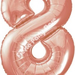 Inflated Rose Gold 40th Birthday Number Balloons  with Happy Birthday Balloon Set