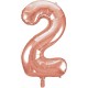 Inflated Rose Gold 50th Birthday Number Balloons with Happy Birthday Balloons Set