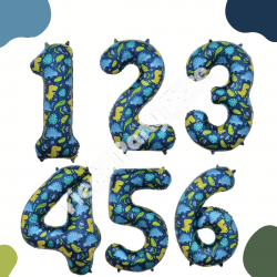 Number 2 Dinosaur Balloon - INFLATED