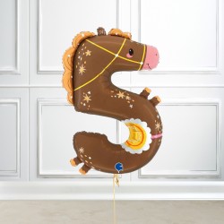 Candle Stars Birthday Cake Balloon with Giant Number Balloon 