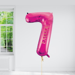 Number Balloon with Personalised Name Sticker