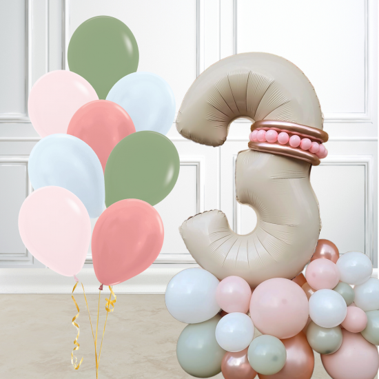 Personalised Number Balloon with Balloon Bundle