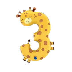 Number 3 Giraffe Foil Balloon Number 3 Giraffe Foil Balloon