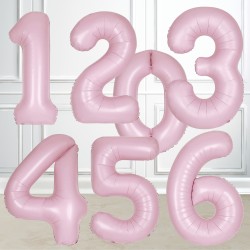 Pink Matte Powder Number Balloon Bundle