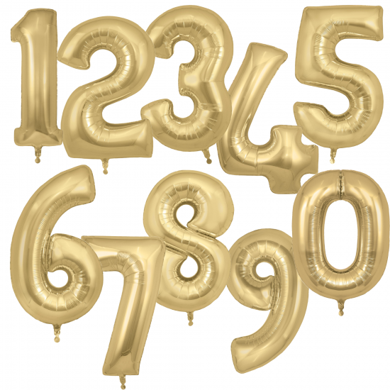 Gold Silk  Jumbo Number 1 Balloon