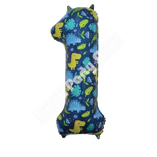 Number 1 Dinosaur Balloon - INFLATED Number 1 Dinosaur Balloon - INFLATED