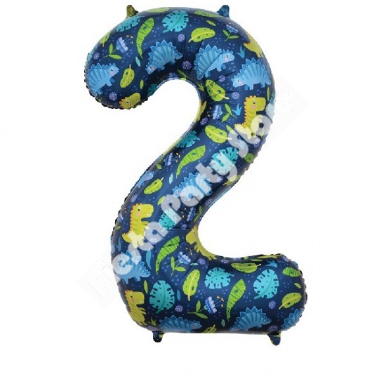 Number 2 Dinosaur Balloon - INFLATED Number 2 Dinosaur Balloon - INFLATED