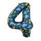 Number 4 Dinosaur Balloon - INFLATED Number 4 Dinosaur Balloon - INFLATED