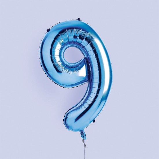 Teal Blue Jumbo Number 9 Balloon
