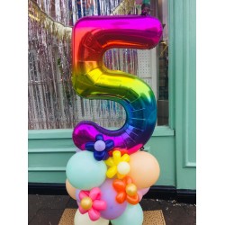 Number Balloon With Flowers Number Balloon With Flowers