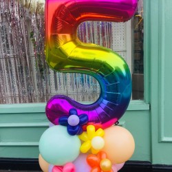 Number Balloon With Flowers Number Balloon With Flowers