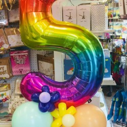 Number Balloon With Flowers Number Balloon With Flowers