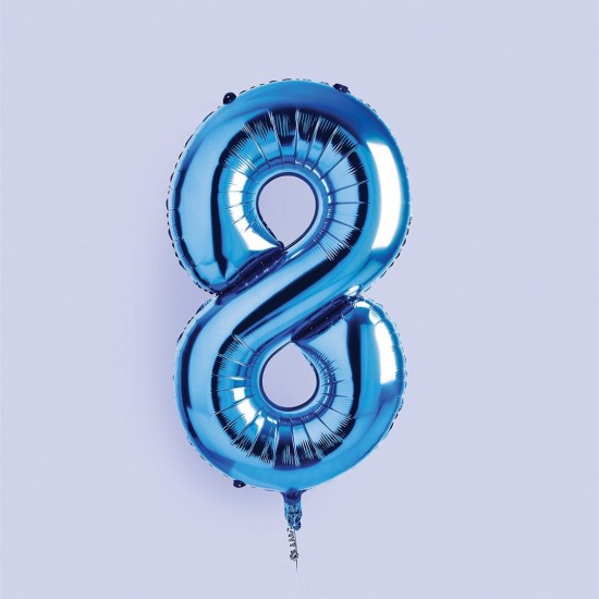 Teal Blue Jumbo Number 8 Balloon