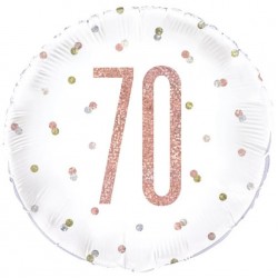 70th Birthday Rose Gold Glitz Foil Balloon 70th Birthday Rose Gold Glitz Foil Balloon