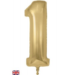 Gold Silk  Jumbo Number 1 Balloon