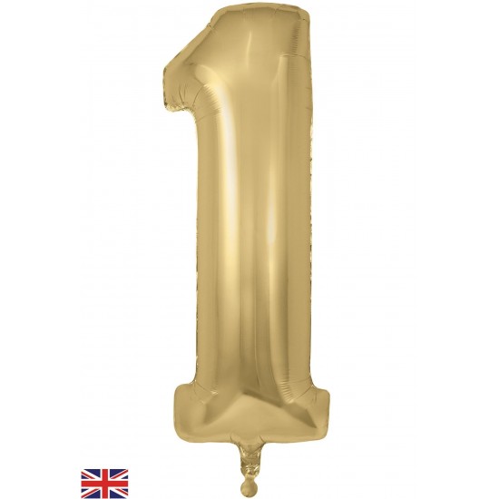 Gold Silk  Jumbo Number 1 Balloon