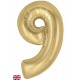 Gold Silk  Jumbo Number 9 Balloon