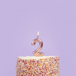 Rose Gold Number 2 Candle Rose Gold Number 2 Candle