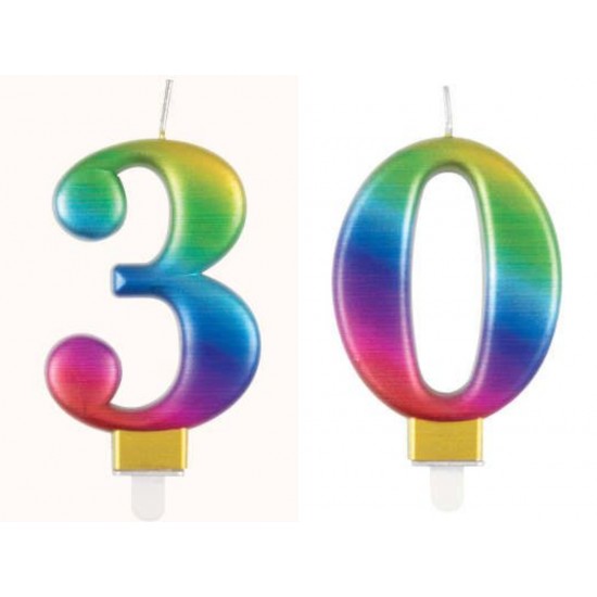 Rainbow Number Candle