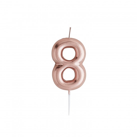 Rose Gold Number 8 Candle