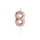 Rose Gold Number 8 Candle