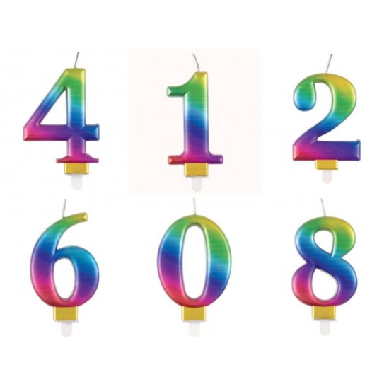 Rainbow Number Candle