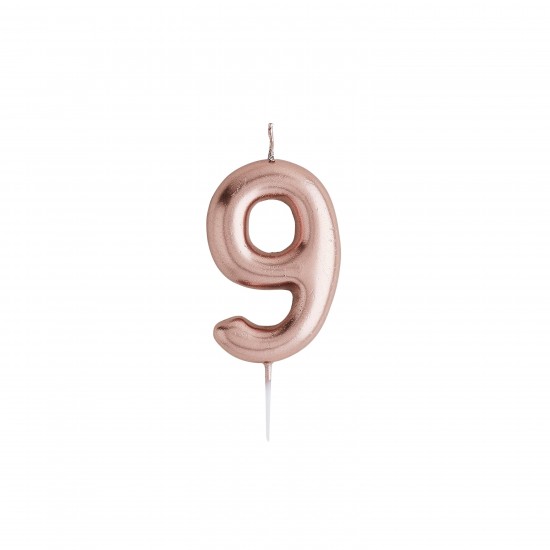 Rose Gold Number 9 Candle