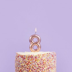 Rose Gold Number 8 Candle Rose Gold Number 8 Candle