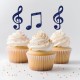 12 Glitter Music Cupcake Picks
