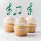 12 Glitter Music Cupcake Picks