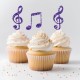 12 Glitter Music Cupcake Picks