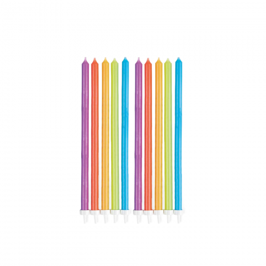 10 Rainbow Skinny Candles