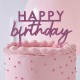 Pink Glitter Acrylic Happy Birthday Cake Topper